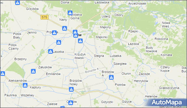 mapa Stegna gmina Iłów, Stegna gmina Iłów na mapie Targeo