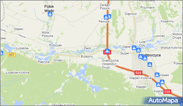 mapa Stojeszyn Drugi, Stojeszyn Drugi na mapie Targeo