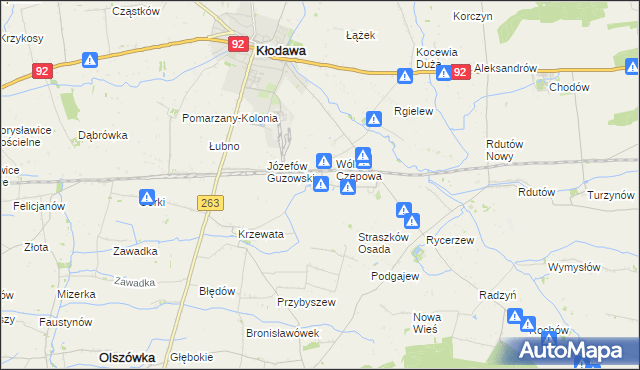 mapa Straszkówek, Straszkówek na mapie Targeo