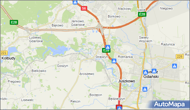 mapa Straszyn, Straszyn na mapie Targeo