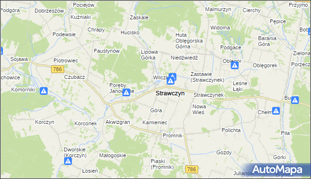 mapa Strawczyn, Strawczyn na mapie Targeo