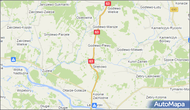 mapa Strękowo Nieczykowskie, Strękowo Nieczykowskie na mapie Targeo