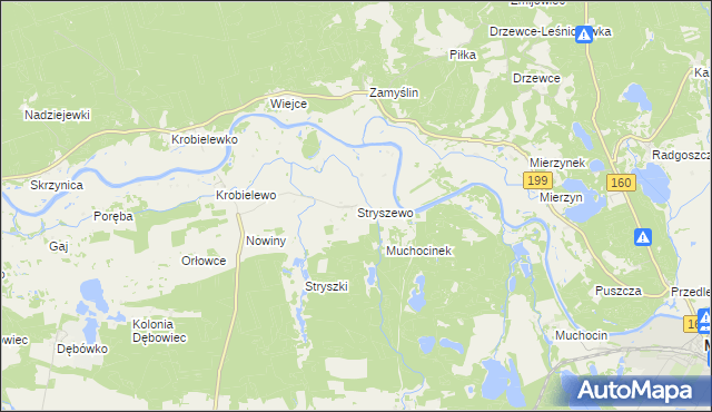 mapa Stryszewo, Stryszewo na mapie Targeo