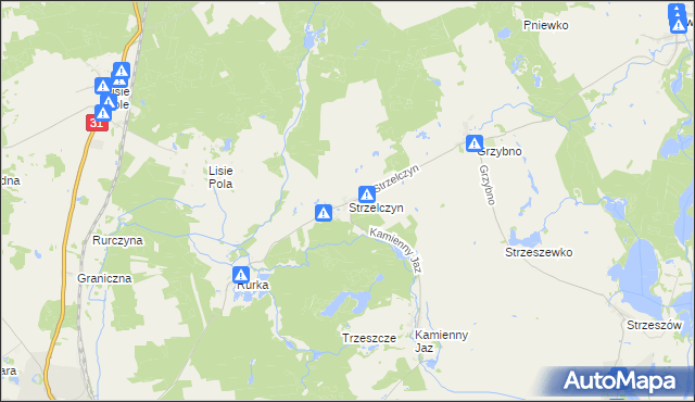 mapa Strzelczyn, Strzelczyn na mapie Targeo