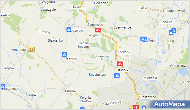 mapa Strzybnik, Strzybnik na mapie Targeo