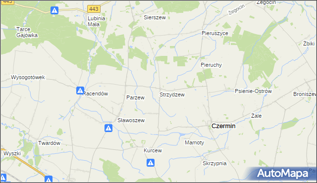 mapa Strzydzew, Strzydzew na mapie Targeo