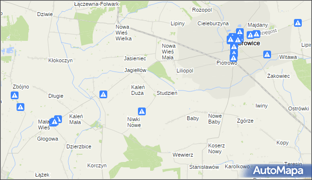 mapa Studzień, Studzień na mapie Targeo