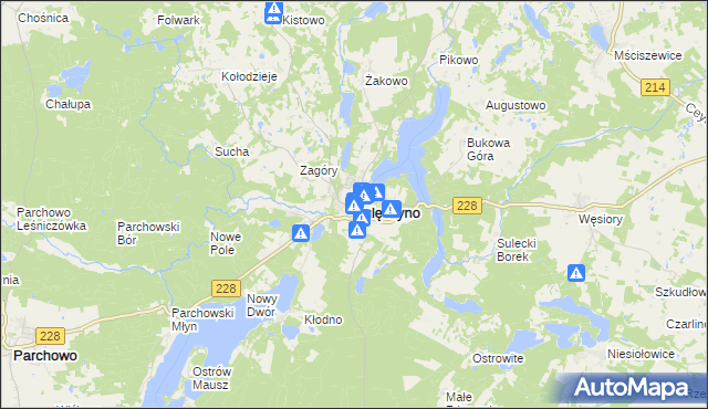 mapa Sulęczyno, Sulęczyno na mapie Targeo