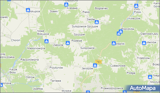 mapa Suliszowice, Suliszowice na mapie Targeo