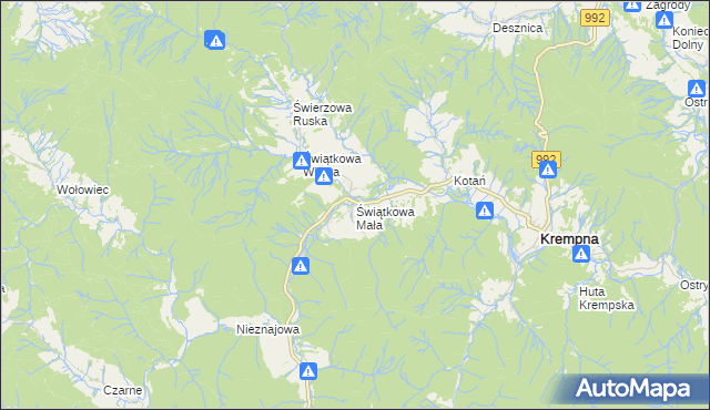 mapa Świątkowa Mała, Świątkowa Mała na mapie Targeo