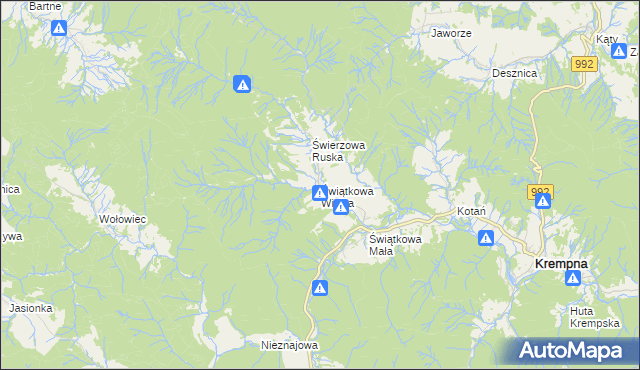 mapa Świątkowa Wielka, Świątkowa Wielka na mapie Targeo