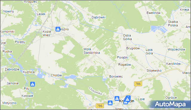 mapa Świdno gmina Krasocin, Świdno gmina Krasocin na mapie Targeo