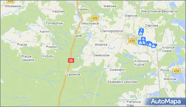 mapa Świebodów, Świebodów na mapie Targeo