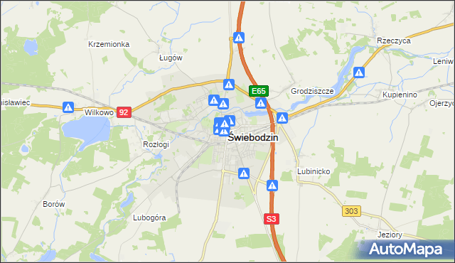 mapa Świebodzin, Świebodzin na mapie Targeo