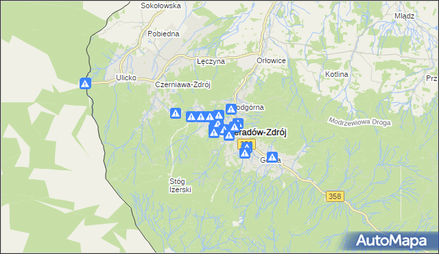 mapa Świeradów-Zdrój, Świeradów-Zdrój na mapie Targeo