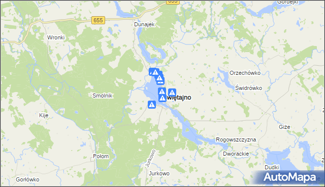 mapa Świętajno powiat olecki, Świętajno powiat olecki na mapie Targeo