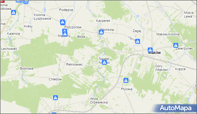 mapa Święte Nowaki, Święte Nowaki na mapie Targeo