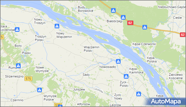 mapa Świniary gmina Słubice, Świniary gmina Słubice na mapie Targeo