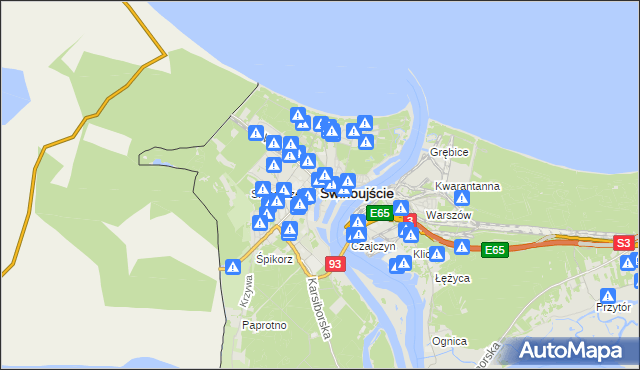 mapa Świnoujście, Świnoujście na mapie Targeo