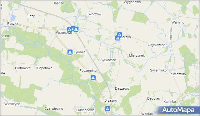 mapa Syrkowice, Syrkowice na mapie Targeo