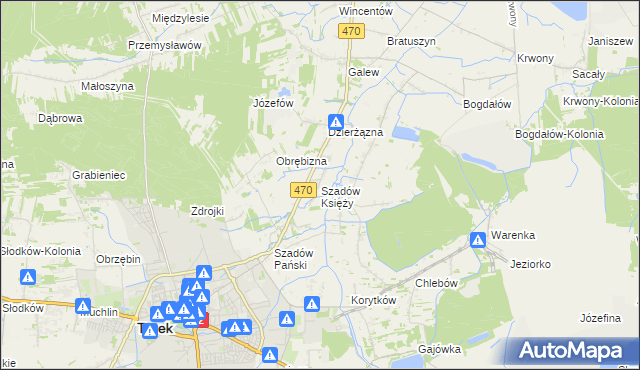 mapa Szadów Księży, Szadów Księży na mapie Targeo