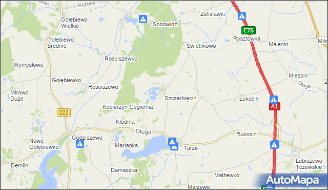 mapa Szczerbięcin, Szczerbięcin na mapie Targeo