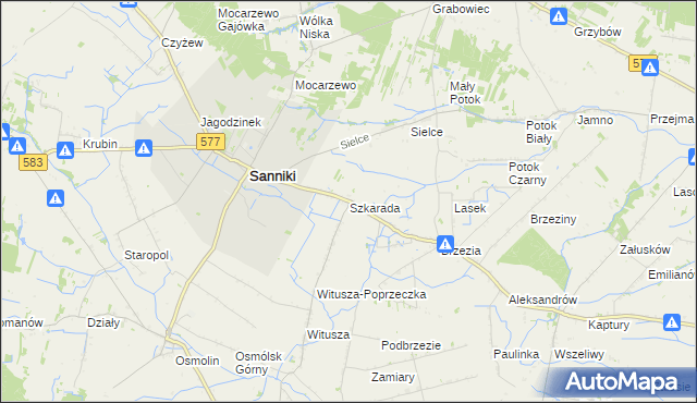 mapa Szkarada, Szkarada na mapie Targeo