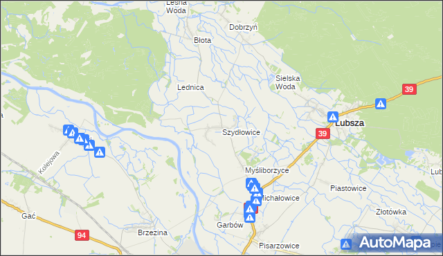 mapa Szydłowice, Szydłowice na mapie Targeo