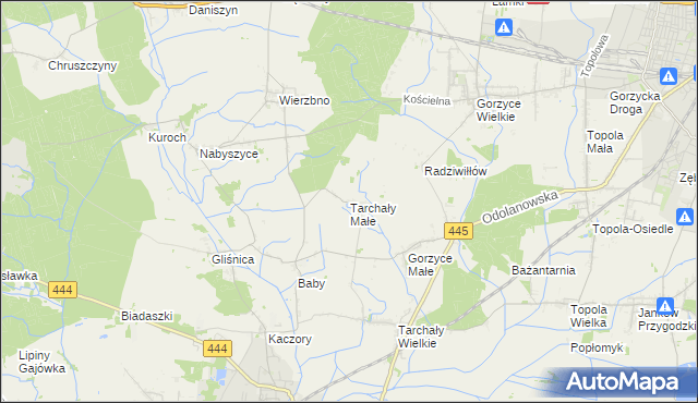 mapa Tarchały Małe, Tarchały Małe na mapie Targeo