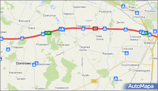 mapa Targowa Górka, Targowa Górka na mapie Targeo