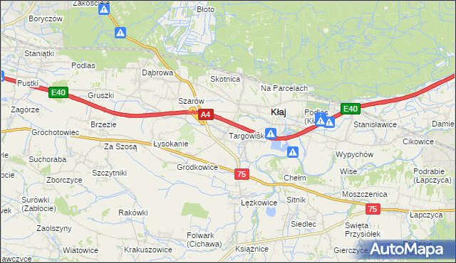 mapa Targowisko gmina Kłaj, Targowisko gmina Kłaj na mapie Targeo