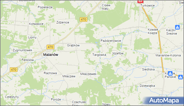 mapa Targówka gmina Malanów, Targówka gmina Malanów na mapie Targeo