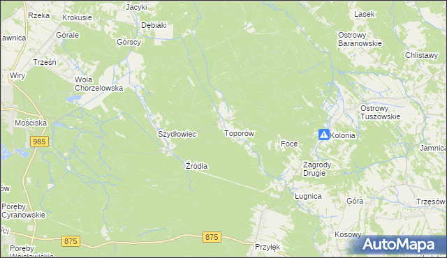mapa Toporów gmina Cmolas, Toporów gmina Cmolas na mapie Targeo