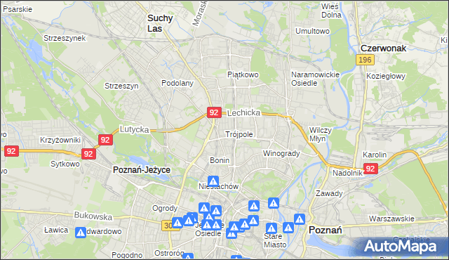 mapa Trójpole, Trójpole na mapie Targeo