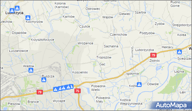 mapa Tropiszów, Tropiszów na mapie Targeo