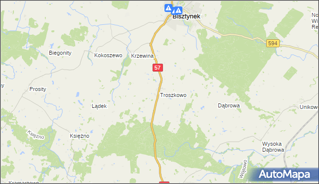 mapa Troszkowo, Troszkowo na mapie Targeo