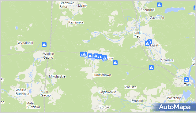 mapa Trzebciny, Trzebciny na mapie Targeo