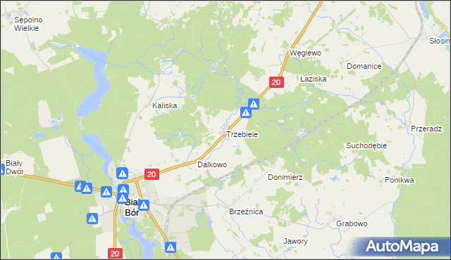mapa Trzebiele gmina Biały Bór, Trzebiele gmina Biały Bór na mapie Targeo