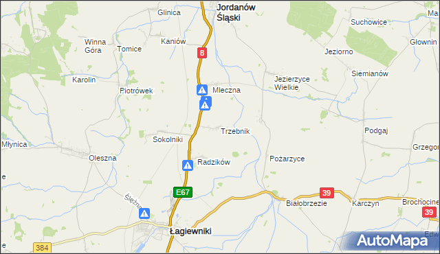 mapa Trzebnik, Trzebnik na mapie Targeo