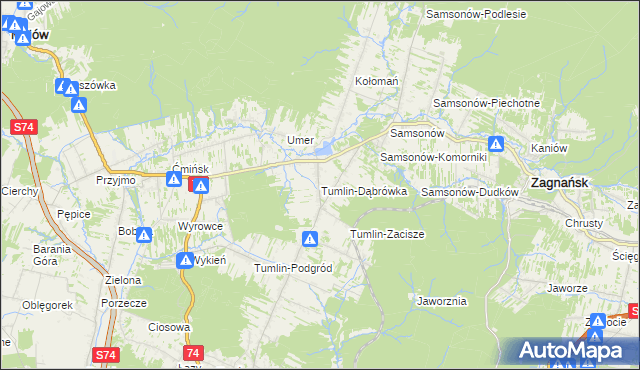 mapa Tumlin-Dąbrówka, Tumlin-Dąbrówka na mapie Targeo