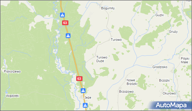 mapa Turowo Duże, Turowo Duże na mapie Targeo