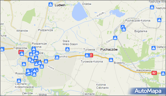 mapa Turowola, Turowola na mapie Targeo