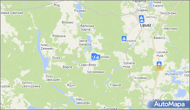 mapa Tuszkowy, Tuszkowy na mapie Targeo