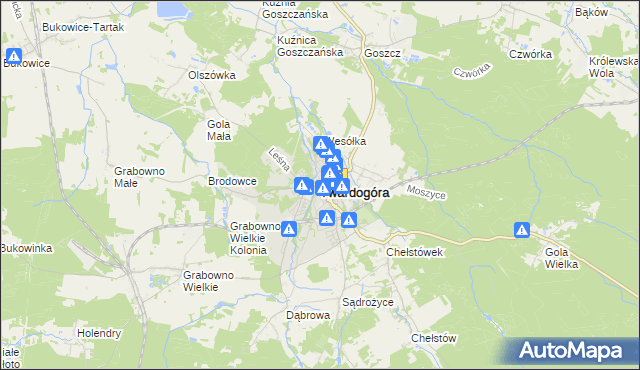 mapa Twardogóra, Twardogóra na mapie Targeo