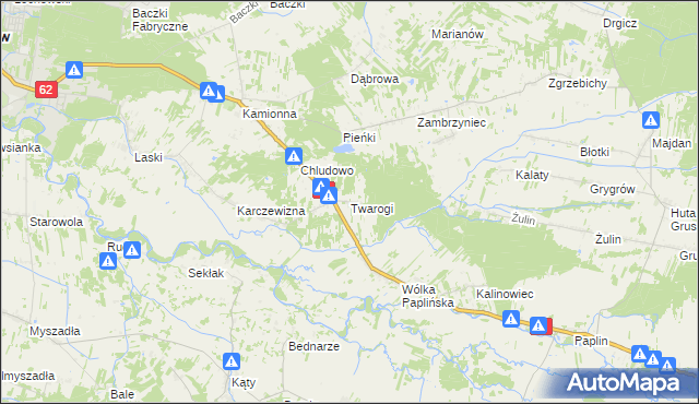 mapa Twarogi gmina Łochów, Twarogi gmina Łochów na mapie Targeo