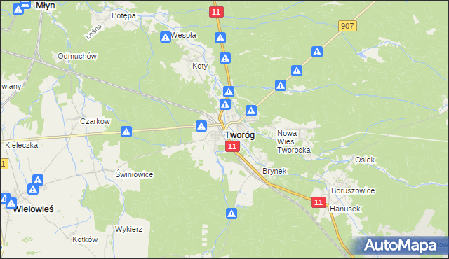 mapa Tworóg, Tworóg na mapie Targeo