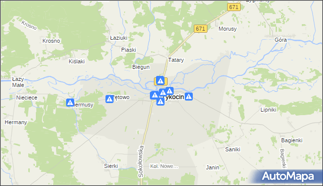 mapa Tykocin, Tykocin na mapie Targeo