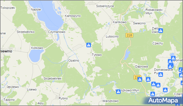 mapa Tyłowo, Tyłowo na mapie Targeo