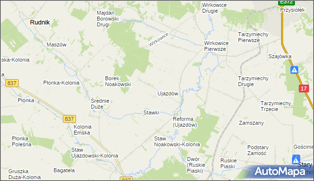 mapa Ujazdów gmina Nielisz, Ujazdów gmina Nielisz na mapie Targeo