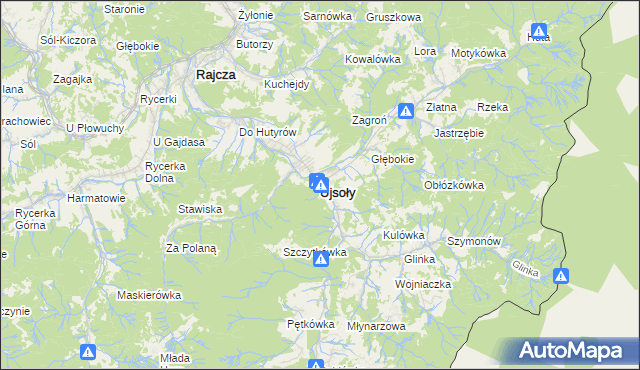 mapa Ujsoły, Ujsoły na mapie Targeo